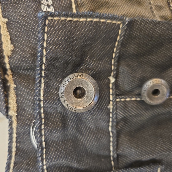 Gillys Extra Slim Straight Leg Button Fly Embroidered Western Jeans Black Sz 32 - Picture 9 of 13